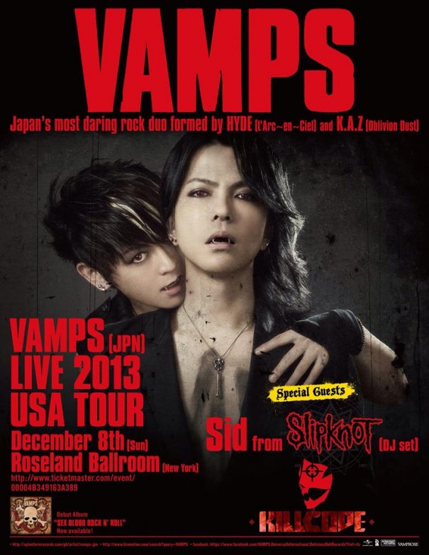 VAMPS Announce U.S. Tour + Support Acts